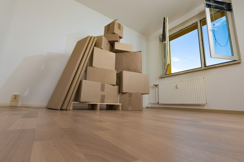 A van loaded with furniture and boxes for Northwood transport
