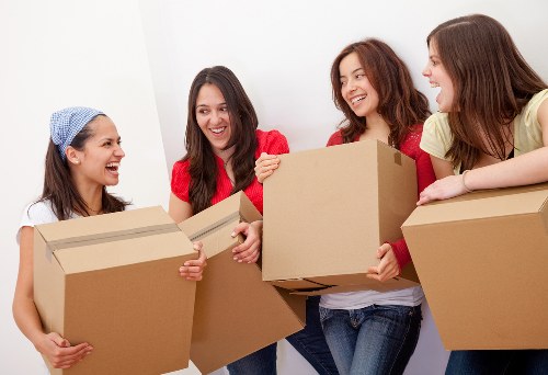 Packed boxes ready for removal van transport in Northwood