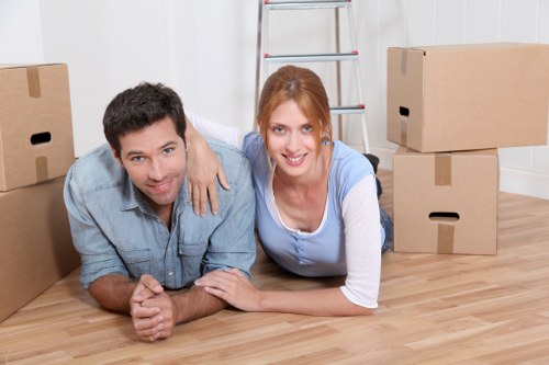 Removal van loading furniture during a Northwood house move