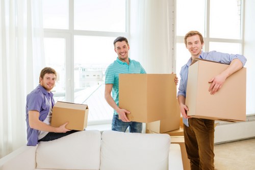 Local movers preparing IT equipment for an office move in Northwood