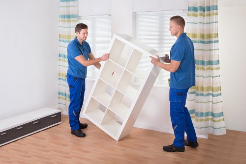 Northwood removals truck with packed boxes and furniture
