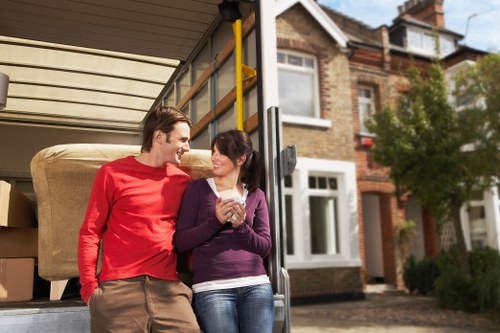 Moving truck and packing materials for a Northwood house relocation