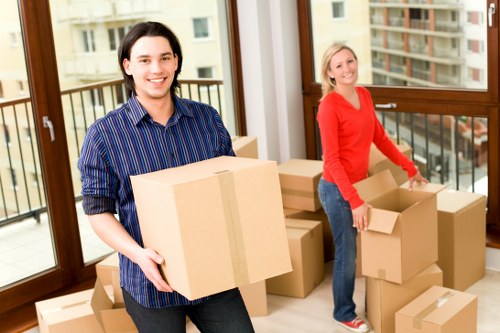 Business furniture and equipment being loaded for a Northwood move